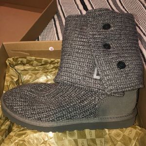 Ugg Classic grey Cardy II knit boot
